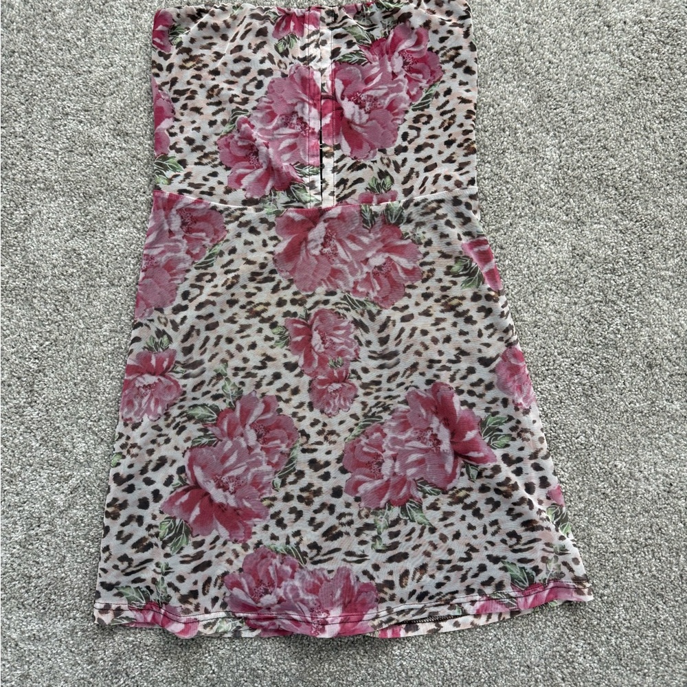 Princess Polly Pink Cheetah Strapless Dress